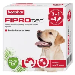 Beaphar FiproTec Vlooien- En Tekendruppels Hond 20-40 Kg