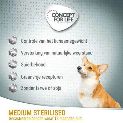 Concept For Life Medium Sterilised Hondenvoer 4 Concept For Life Medium Sterilised Hondenvoer - Afbeelding 2