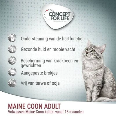 Concept For Life Maine Coon Adult Zalm - Graanvrije Receptuur! 4 Concept For Life Maine Coon Adult Zalm - Graanvrije Receptuur! - Afbeelding 2