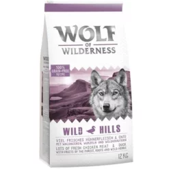 Dubbelpak 2 X 12 Kg Wolf Of Wilderness Hondenvoer -Exporteren Bitiba winkel 65186 PLA Wolf of Wilderness Trockenfutter Wild Hills 12kg 6