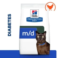 Hill's Prescription Diet Feline M/D Diabetes/Low Fat Kattenvoer Met Kip -Exporteren Bitiba winkel atf 605918 enhanced package front plp 5