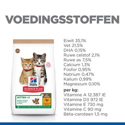 Hill's Science Plan Kitten <1 No Grain Met Kip Kattenvoer - Afbeelding 7