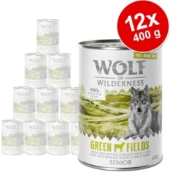 Voordeelpakket 12 X 400 G Wolf Of Wilderness SENIOR Scharrelvlees