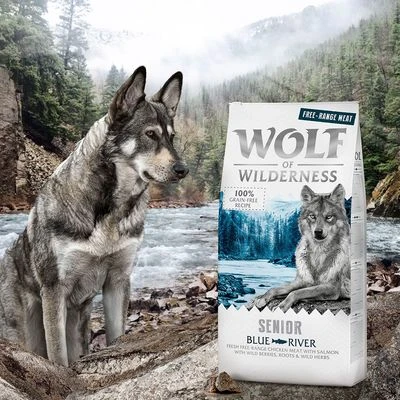 Wolf Of Wilderness Senior Blue River Scharrelkip & Zalm Hondenvoer 6 Wolf Of Wilderness Senior Blue River Scharrelkip & Zalm Hondenvoer - Afbeelding 4